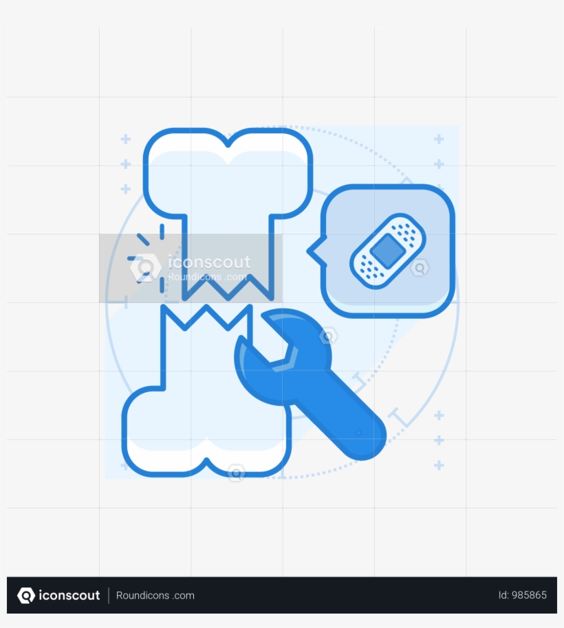 Broken Bone Illustration Full Screen, transparent png