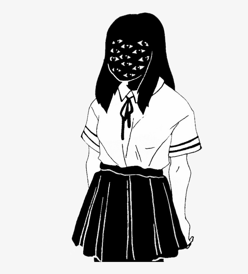 #girl #japan #японка #школьница #anime #creepy #creepypasta, transparent png