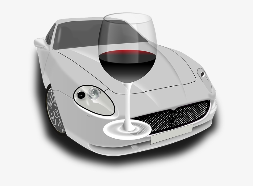 Glass Of Red Wine And Car, transparent png