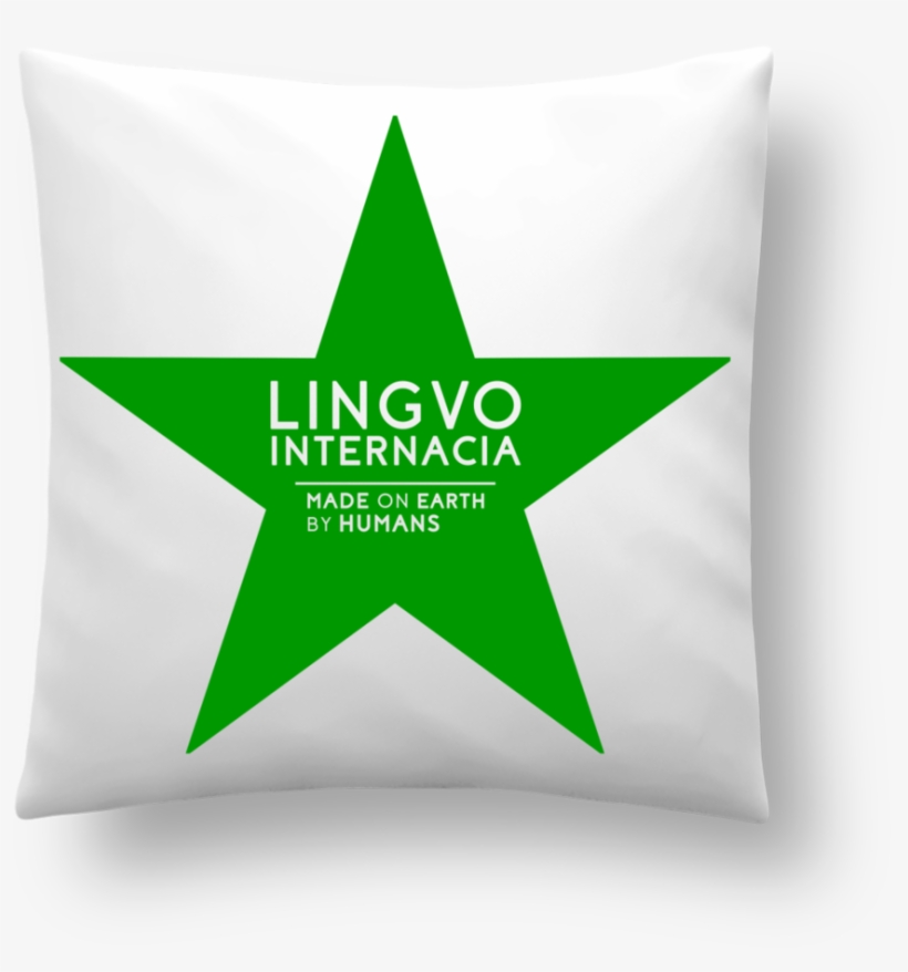 Pillow 45x45cm "esperanto Green Star", transparent png