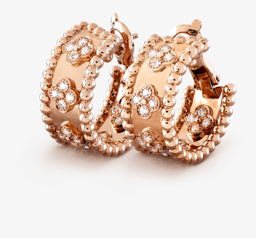 Perlée Clovers Hoop Earrings,, transparent png