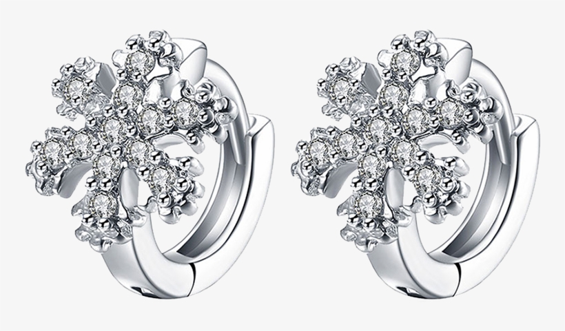 201264301 Rhinestoned Snowflake Christmas Hoop Earrings, transparent png