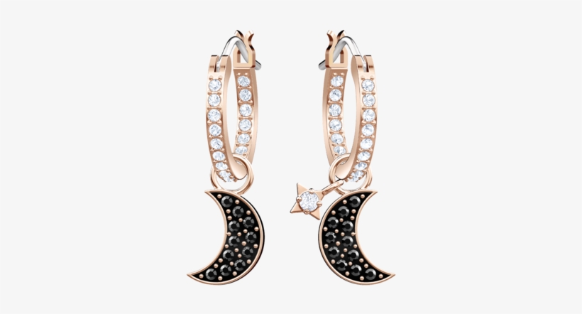 Duo Moon Hoop Earrings, transparent png