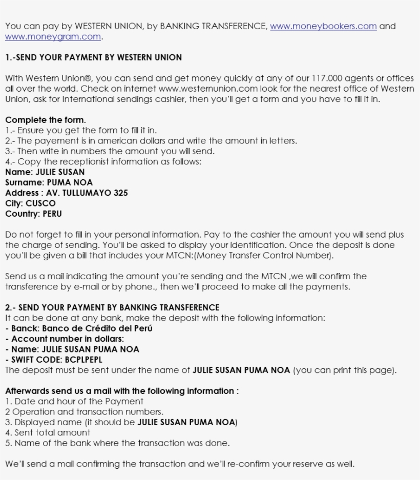 You Can Pay By Western Union, By Banking Transference,, transparent png