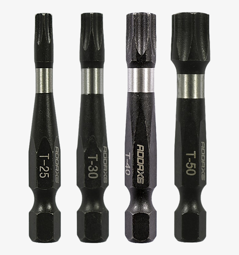 Addax X6 Torx Impact Screwdriver Bits 50mm, transparent png