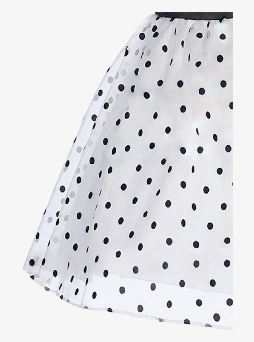 White Satin & Black Polka Dot Organza Baby Dress, transparent png