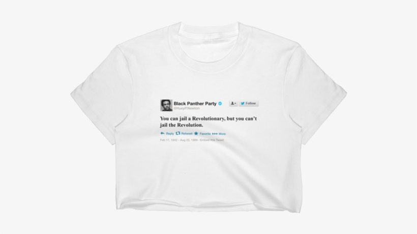 Huey Newton Tweet Crop Top, transparent png