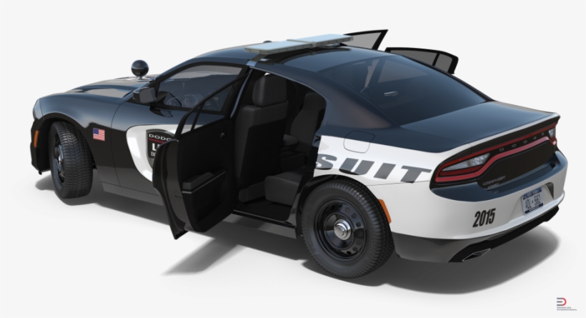 1 Dodge Charger Police Car Rigged Royalty-free 3d Model, transparent png