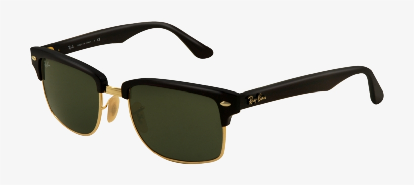 Rayban 4190 Black / Crystal Green Squared Clubmaster, transparent png
