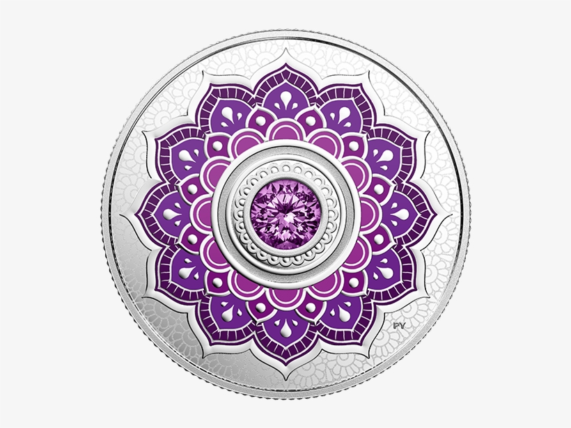 Pure Silver Coin Made With Swarovski® Crystal, transparent png