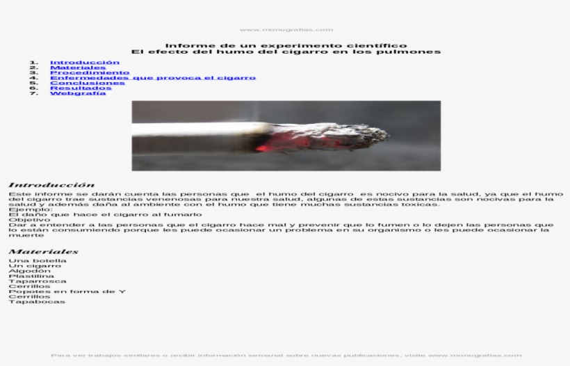 Informe-experimento Cientifico Efecto Del Humo Del, transparent png