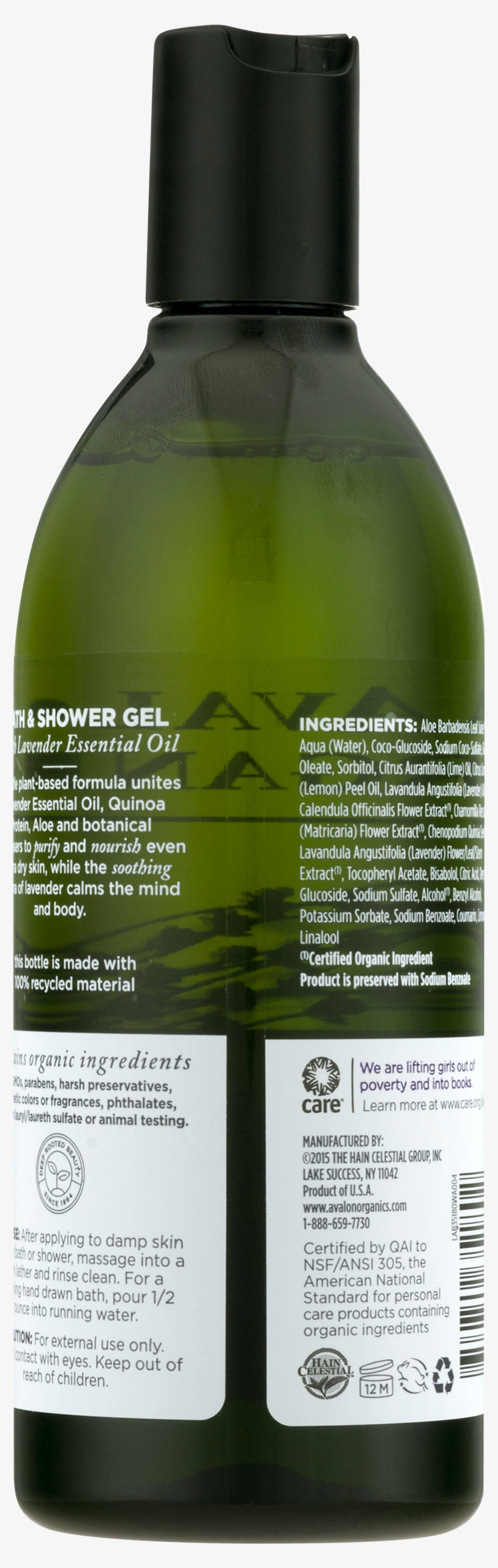 Avalon Organics Nourishing Lavender Bath & Shower Gel,, transparent png