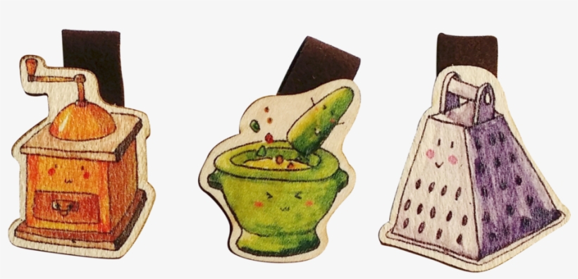 Cute Kitchen Utensils Magnetic Bookmark, transparent png