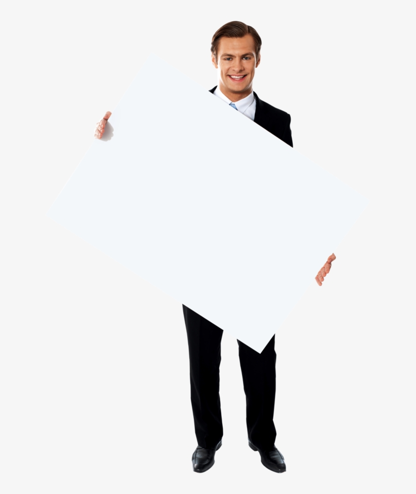 Businessmen Holding Banner, transparent png