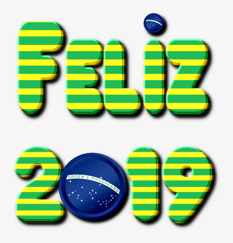 Feliz 2019 Com O Tema "brasil" Em Png, transparent png