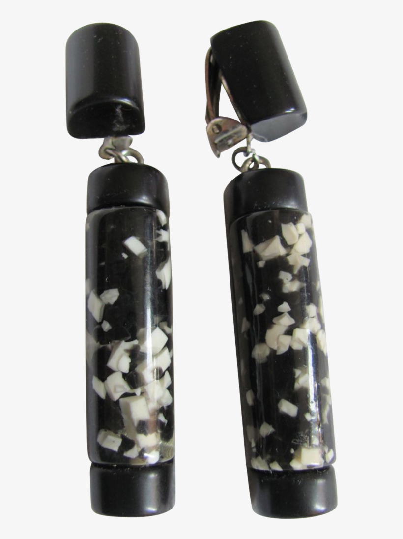 Art Deco Black Bakelite And Lucite Confetti Chunky, transparent png