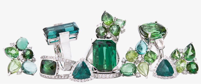 Indicollite And Chrome Tourmalines And Diamonds, transparent png
