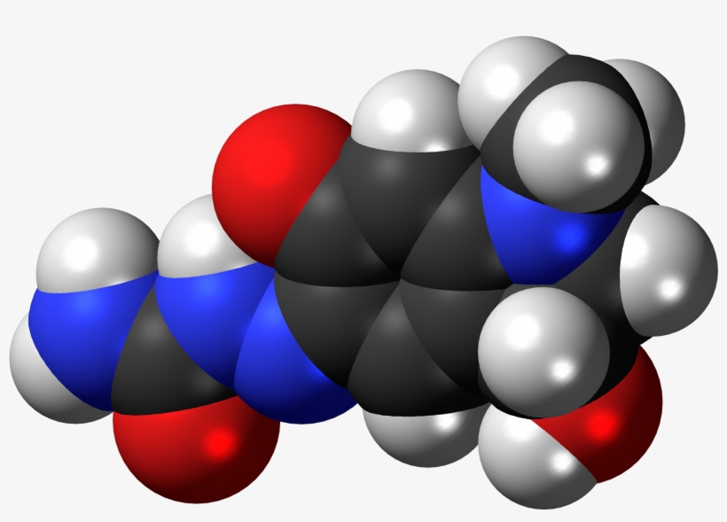 Carbazochrome 3d Spacefill, transparent png