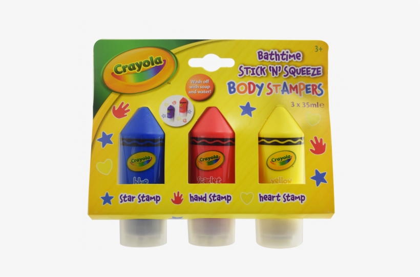 Crayola Bathtime Stick 'n' Squeeze Body Stampers 3pk, transparent png