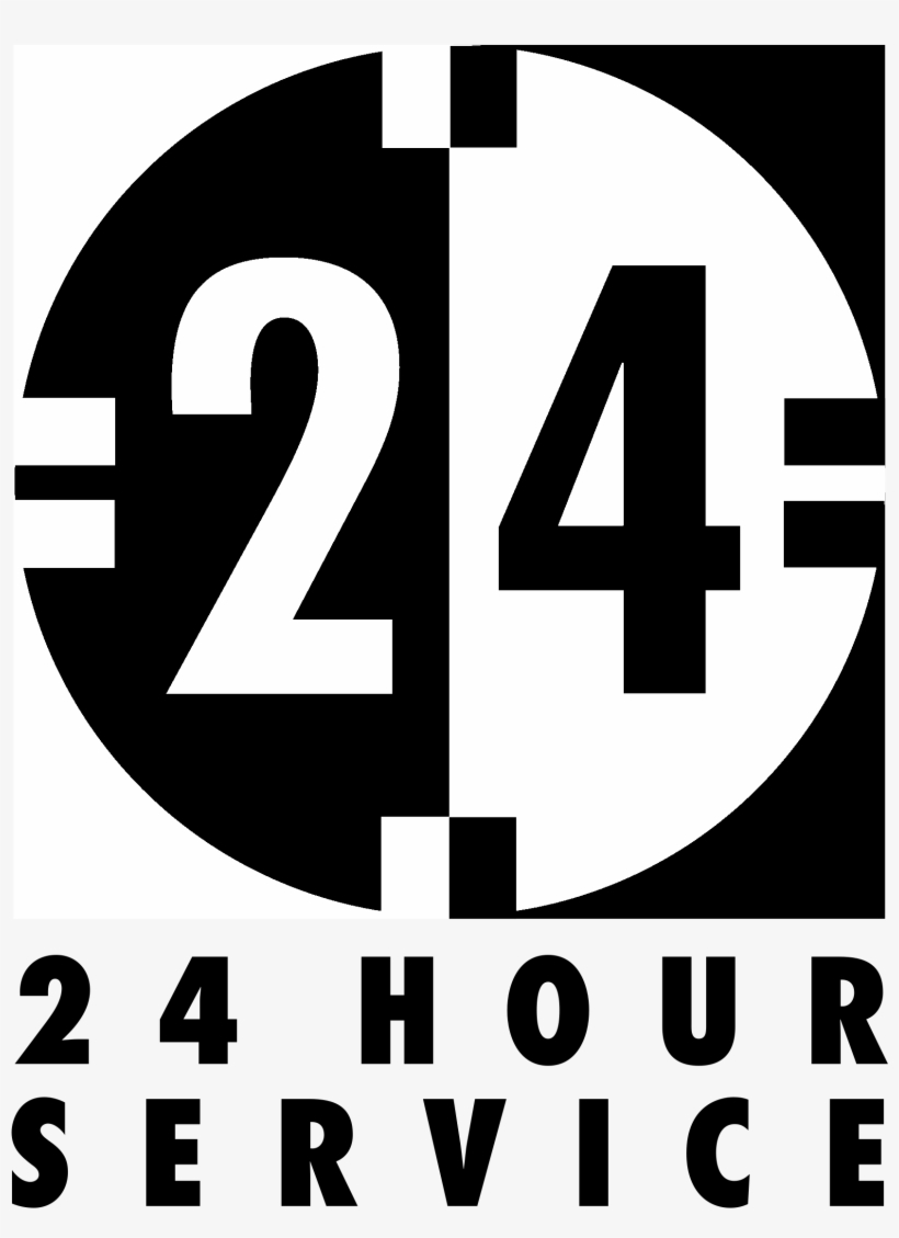 24 Hour Service Logo Black And White, transparent png
