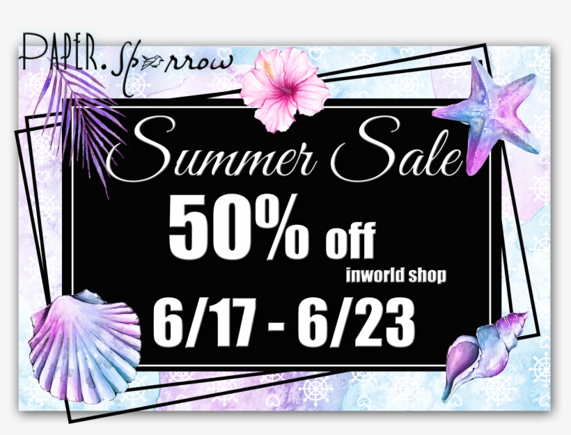 Paper Sparrow Summer Sale Second Life, transparent png