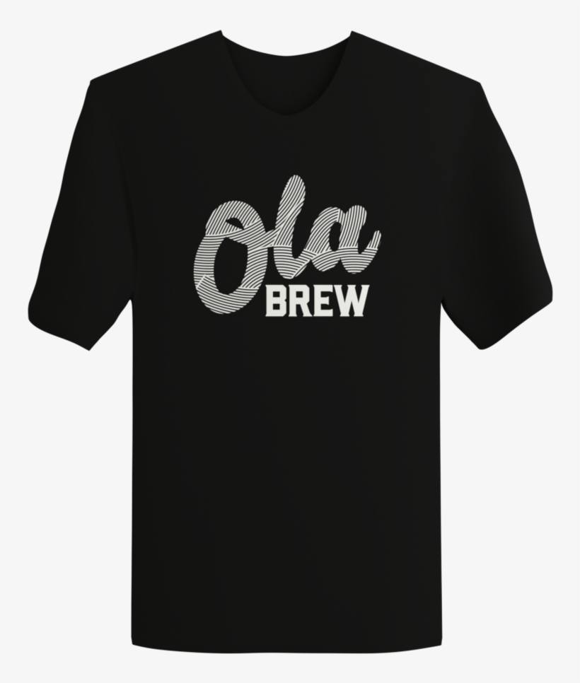 Black Stylized Ola Brew Shirt, transparent png