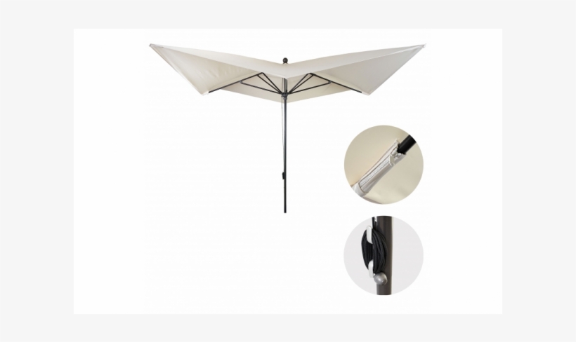 Luksus Alu Parasol 3x3m, transparent png