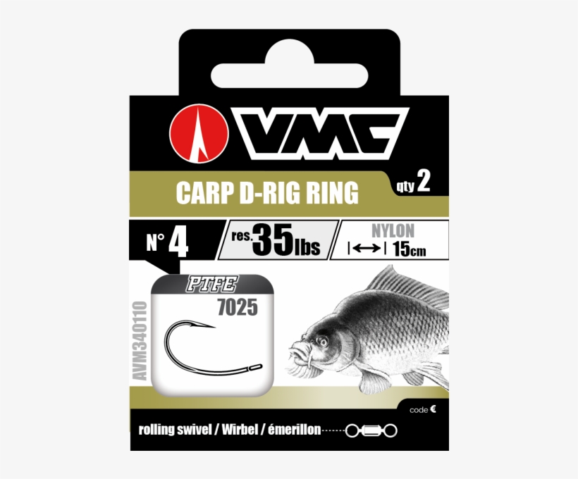 Hameçons Montés Vmc 7025 Carp D-rig Ring, transparent png