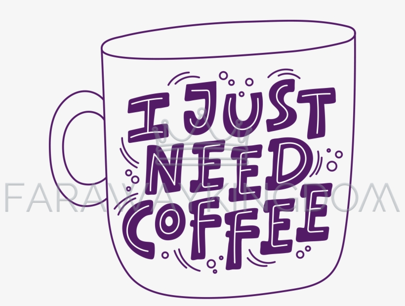 Coffee Cup Vector Illustration Print Phrase, transparent png