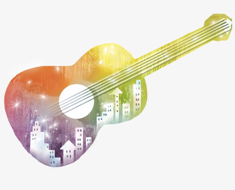 Acoustic Guitar Cartoon Illustration, transparent png