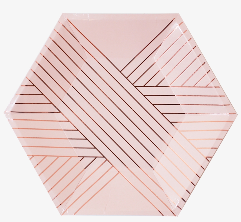 Amethyst-pale Pink Rose Gold Striped Small Paper Plates, transparent png