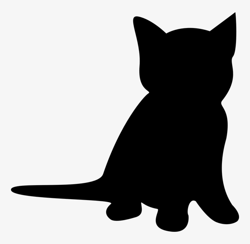 Cat Silhouette Kitten - Kitten Silhouette Clip Art, transparent png