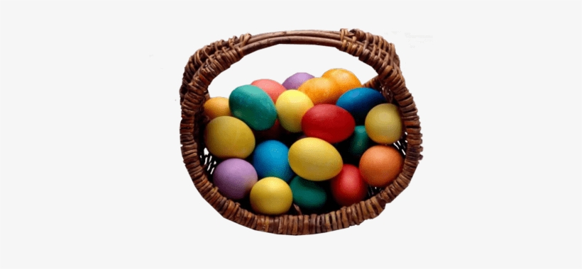 Basket With Coloured Easter Eggs Png - Easter Basket Png Transparent, transparent png