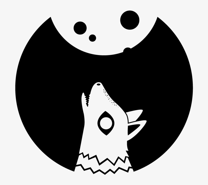 Wolf And Moon Illustration Art Animals B - Wolf, transparent png