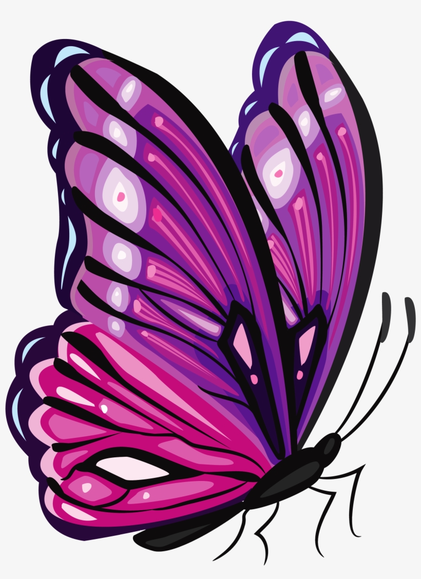 Purple Butterfly Png Clipart Picture - Purple Butterfly Png Clipart, transparent png