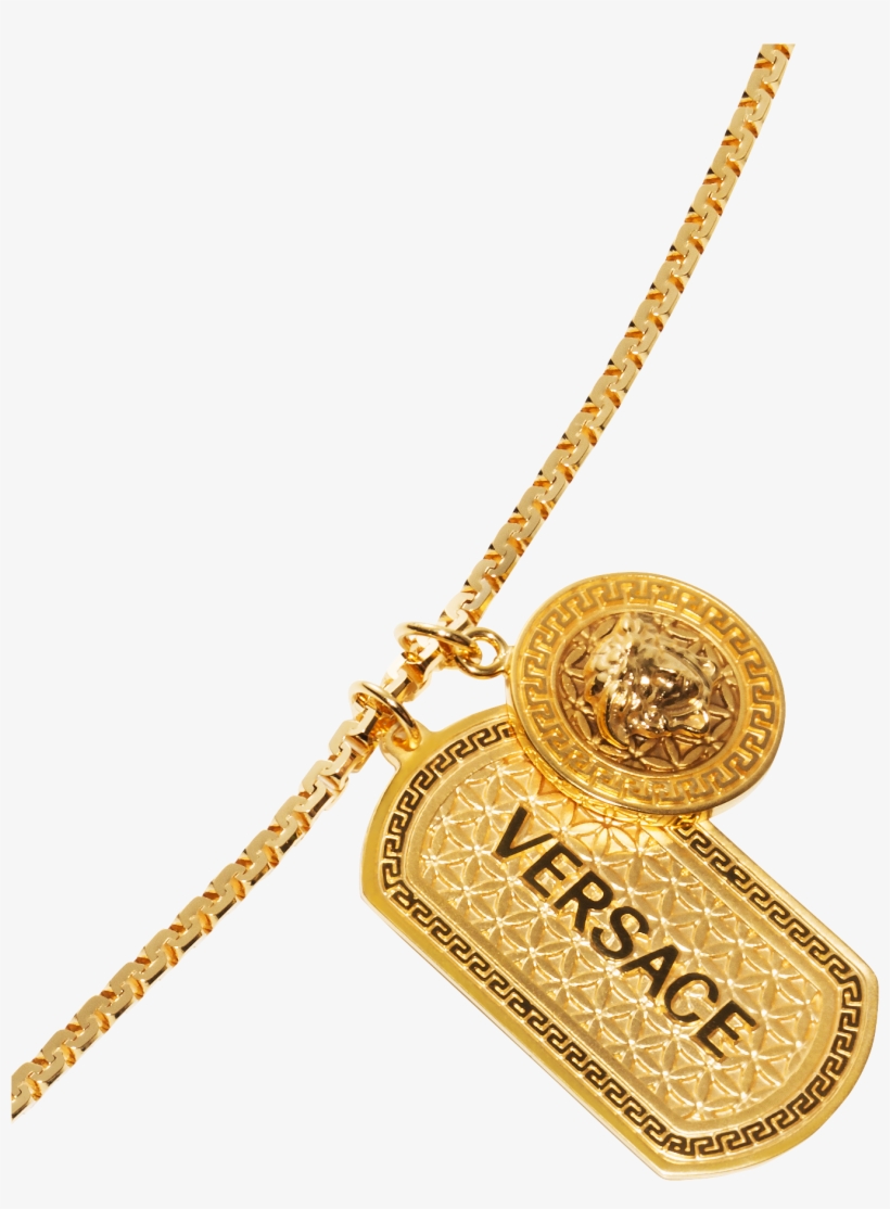 Versace Chain Dog Tag, transparent png