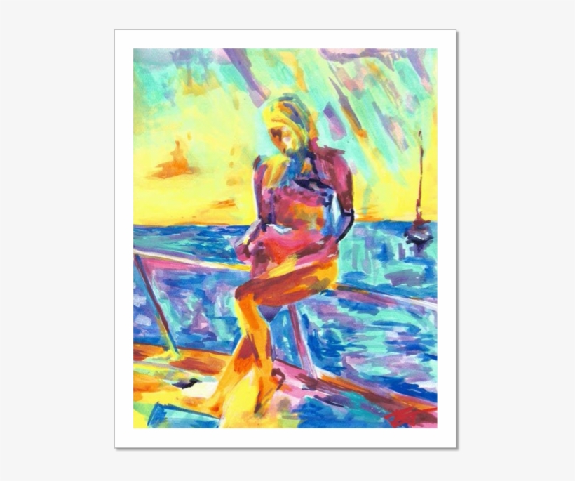 La Sirena Acrylic Painting Woman Bikini Yacht Summer - Tapas Bar At La Sirena, transparent png