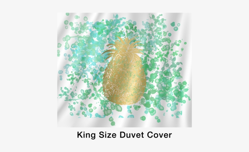 Watercolor And Gold Pineapple Duvet Bed In A Box- With - Pineapple, transparent png