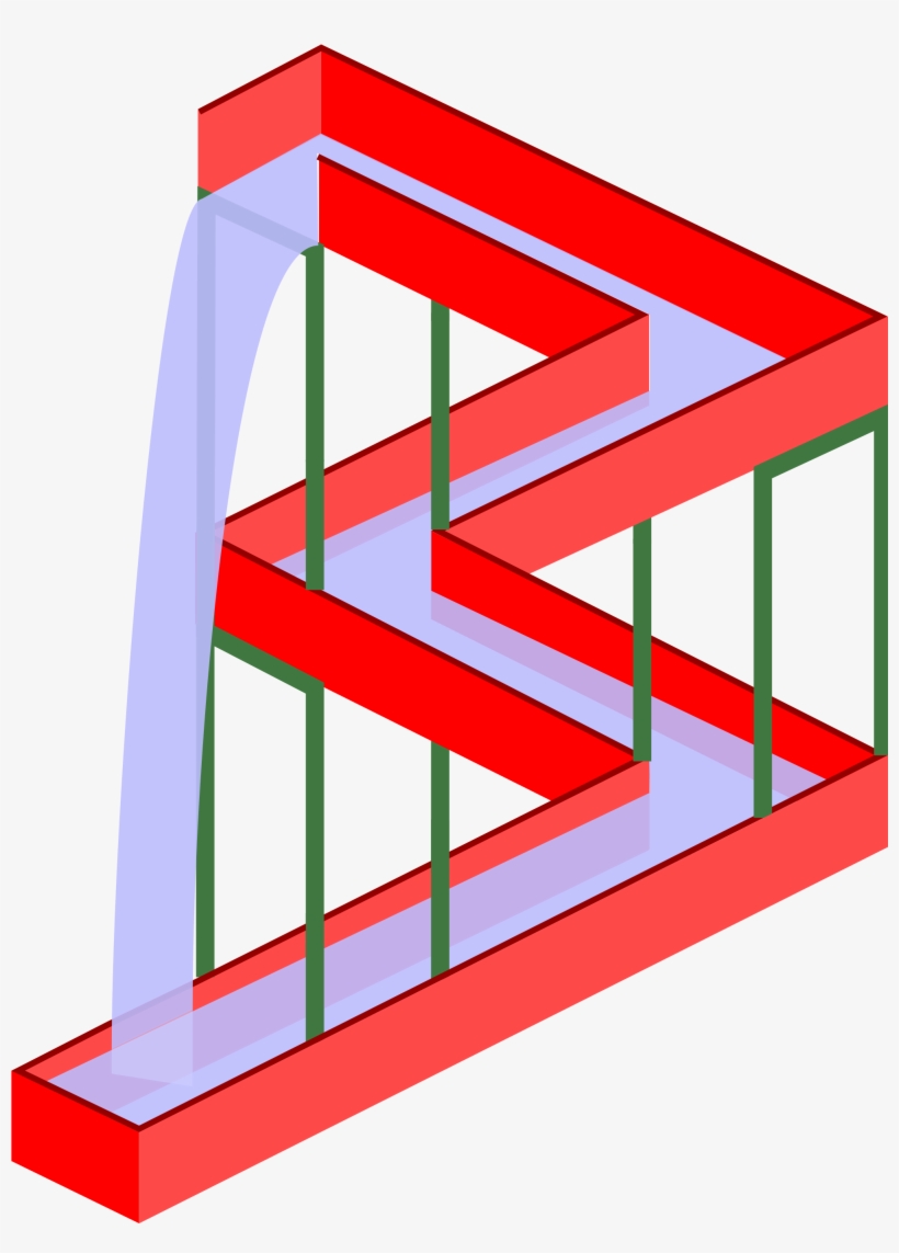 Open - Escher Waterfall, transparent png