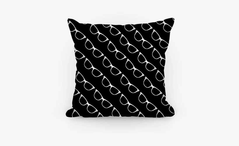 Black Glasses Pattern Pillow - Cushion, transparent png
