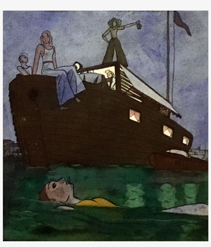 American School Art Deco Watercolor Swimming And Smoking, - School, transparent png