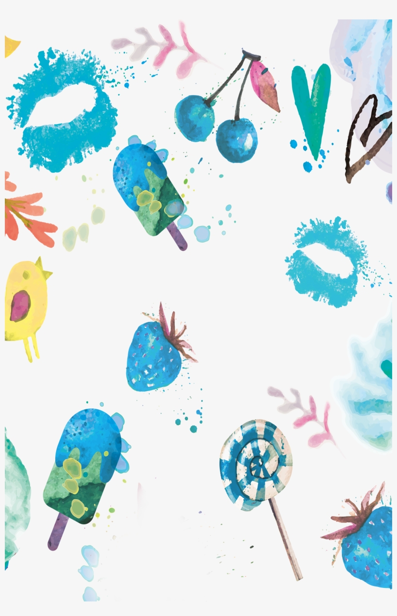 Watercolor Painting Summer Blue - Watercolor Cute Summer Eements Tote Bag, transparent png