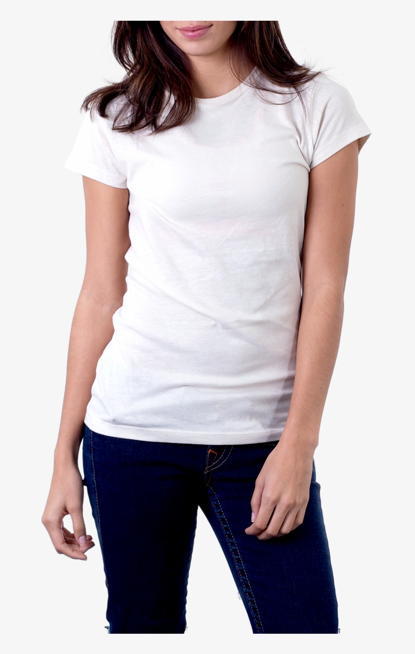 Women's White T-shirt Png Image - White T Shirt Women Png, transparent png