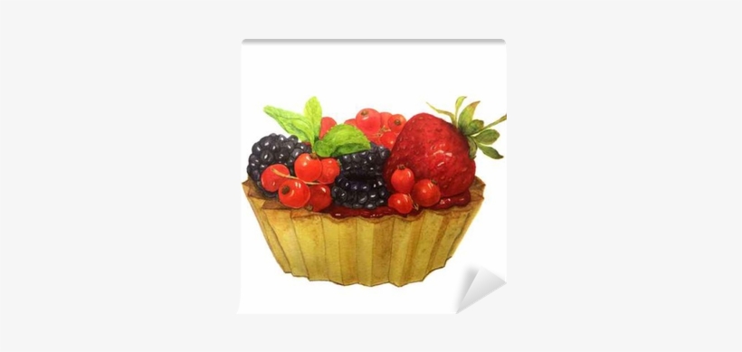 Watercolor Cake With Berries - Berry, transparent png