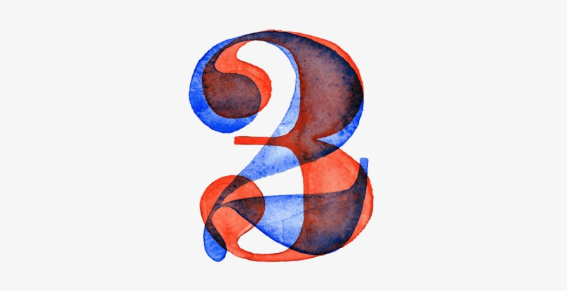 Number Watercolor Png, transparent png