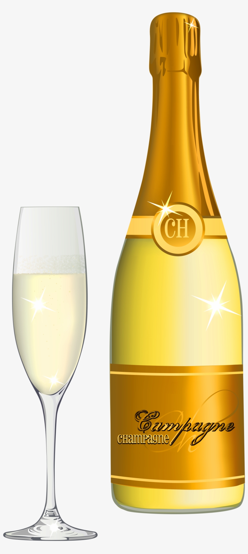 Champagne Bottle And Glass Clip Art, transparent png