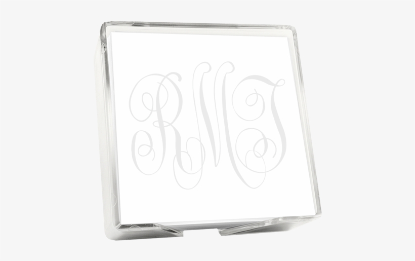 Embossed Graphics Watercolor Monogram Memo Square - Highland Memo Square - White With Holder, transparent png