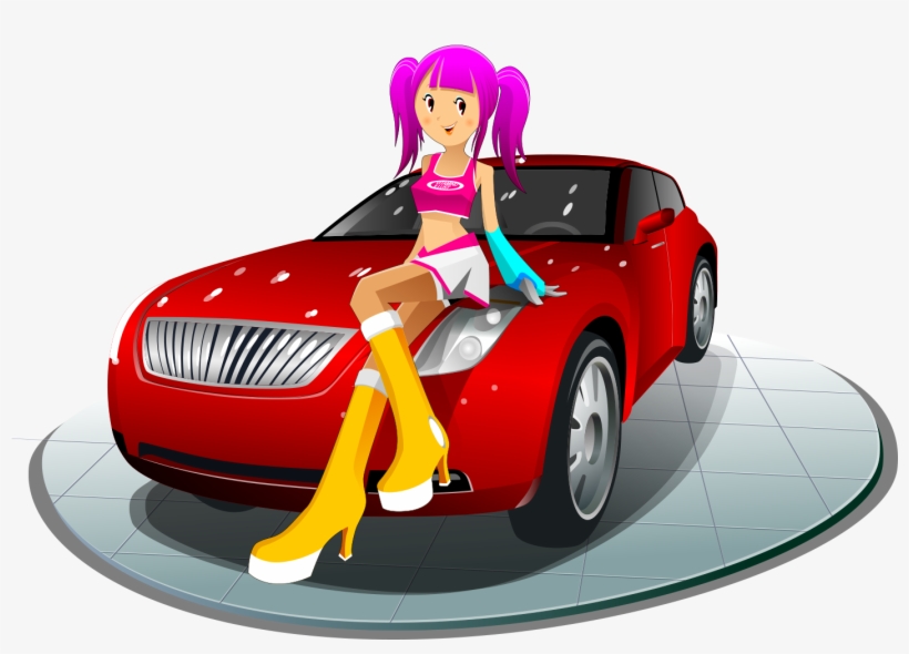 Cartoon Girl Clip Art - Girl In Car Clipart Png, transparent png