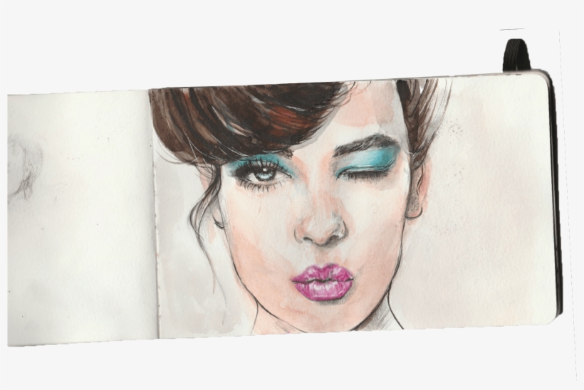 A Secret Sneak Peek - Fashion Illustration, transparent png