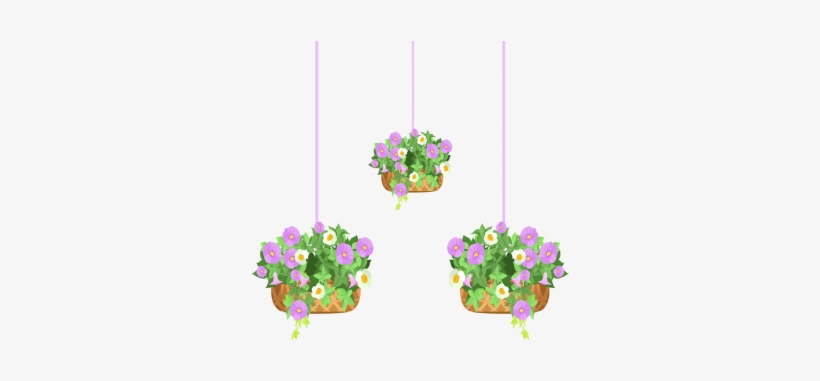 Hanging Flower Pots Illustration, Flowers, Pot, Hanging - Illustration, transparent png